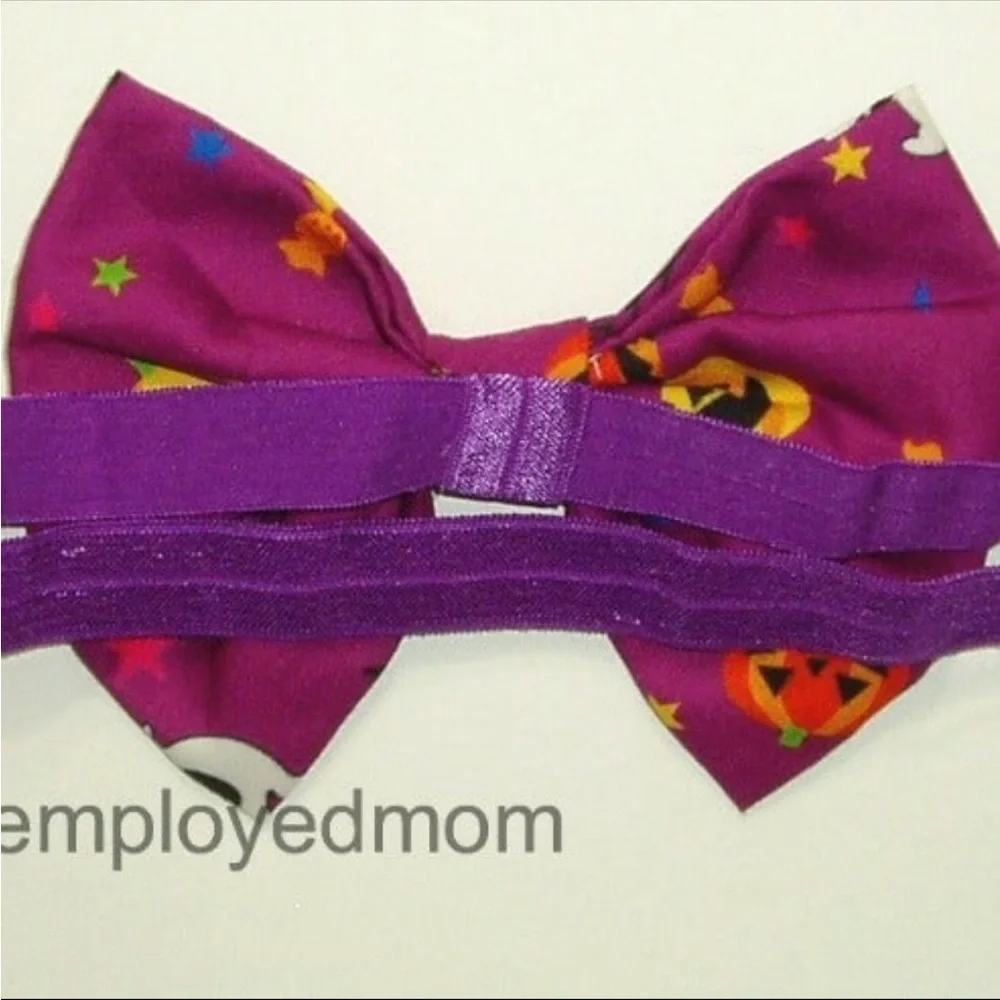 Purple Ghost Halloween Bow Headband Baby Girls Hair Accessories Headwrap